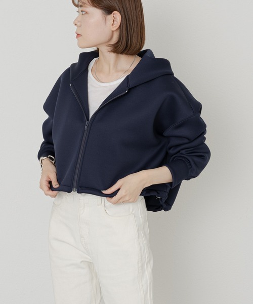 russet（ラシット）の「【ANOTHER BRANCH】シャーリングショートパーカー (O-713)（パーカー・レディース・ネイビー/グレー/アイボリー・FREE）」の3枚目の写真