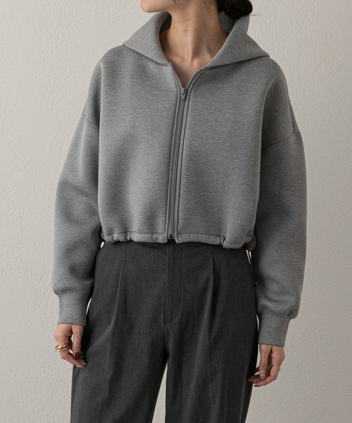 russet（ラシット）の「【ANOTHER BRANCH】シャーリングショートパーカー (O-713)（パーカー・レディース・ネイビー/グレー/アイボリー・FREE）」の11枚目の写真