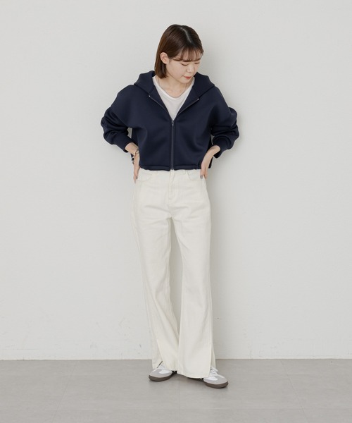 russet（ラシット）の「【ANOTHER BRANCH】シャーリングショートパーカー (O-713)（パーカー・レディース・ネイビー/グレー/アイボリー・FREE）」の20枚目の写真