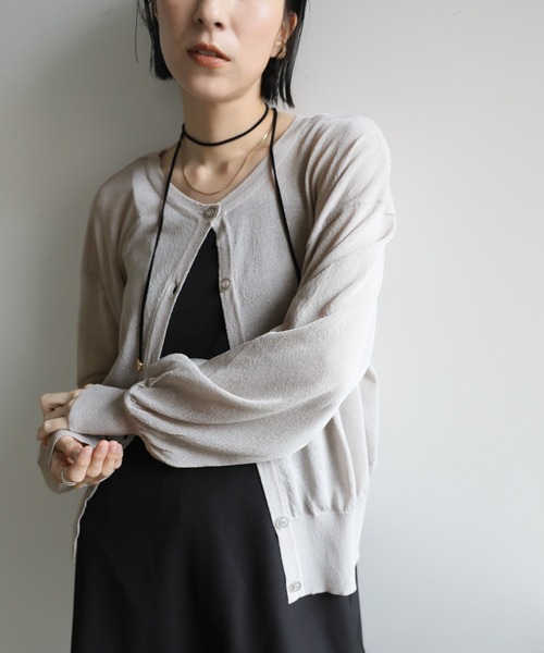 select MOCA（セレクトモカ）の「【冷房対策】2WAYシアーニットカーディガン（カーディガン/ボレロ・レディース・ライトカーキ/ブラック/オフホワイト/ライトグレー・FREE）」の20枚目の写真