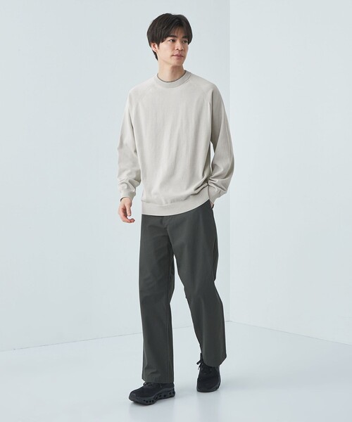 green label relaxing（グリーンレーベルリラクシング）の「ハイツイスト コットン ラグラン クルーネック ニット -ウォッシャブル・接触冷感-（ニット/セーター・メンズ・ライトグレー/ターコイズブルー/ネイビー・XL/L/M/S）」の5枚目の写真