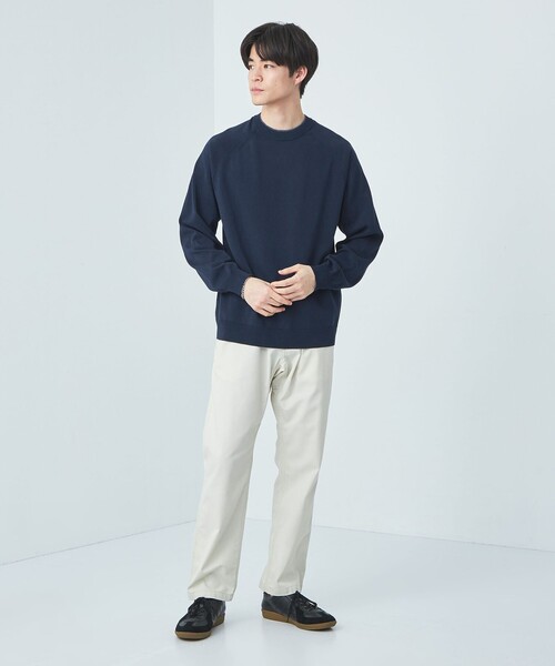 green label relaxing（グリーンレーベルリラクシング）の「ハイツイスト コットン ラグラン クルーネック ニット -ウォッシャブル・接触冷感-（ニット/セーター・メンズ・ライトグレー/ターコイズブルー/ネイビー・XL/L/M/S）」の6枚目の写真