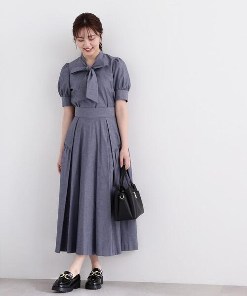 PROPORTION BODY DRESSING（プロポーションボディドレッシング）の「シャンブレータックフレアスカート / 1214120310（スカート・レディース・ブラック/ダークネイビー・MEDIUM/SMALL）」の19枚目の写真