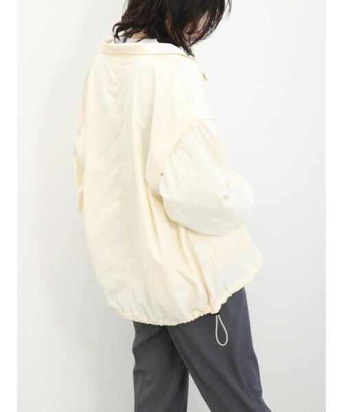 ◆美品◆3万◆パーマネントエイジ◆コットンブルゾン◆白◆シンプル◆ゆったり◆S Samansa Mos2 blue（サマンサモスモスブルー）の「【撥水】袖2way