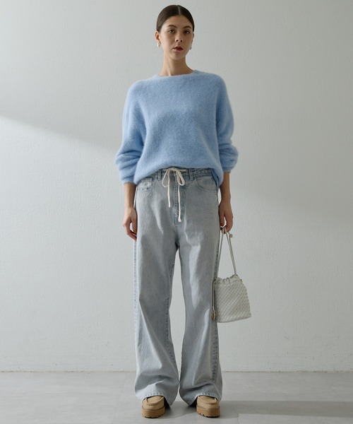 （もあ）新品 ダブルウエストドロストデニム ドロストウエストデニムパンツ / GRACE CONTINENTAL | GRACE