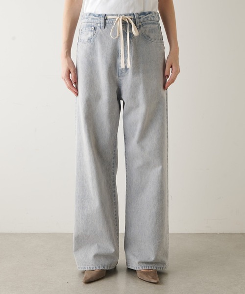 【24aw】ウィムガゼット　ドロストデニム　グレー　サイズ38 現行 Whim Gazette ジーンズ デニム デニムパンツ ドロストデニム