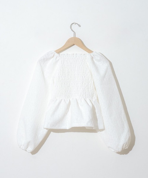 flower（フラワー）の「フラワーシャーリングブラウス2（シャツ/ブラウス・レディース・ホワイト/ブラック・FREE）」の5枚目の写真