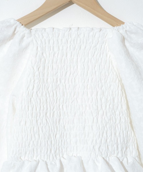 flower（フラワー）の「フラワーシャーリングブラウス2（シャツ/ブラウス・レディース・ホワイト/ブラック・FREE）」の6枚目の写真