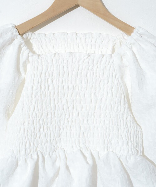 flower（フラワー）の「フラワーシャーリングブラウス2（シャツ/ブラウス・レディース・ホワイト/ブラック・FREE）」の7枚目の写真