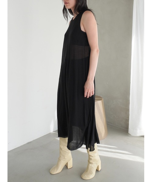 ENCIRCLE（エンサークル）の「【ENCIRCLE/エンサークル】Sheer dress/シアードレス（ワンピース・レディース・ライトグレー/ブラック・FREE）」の10枚目の写真