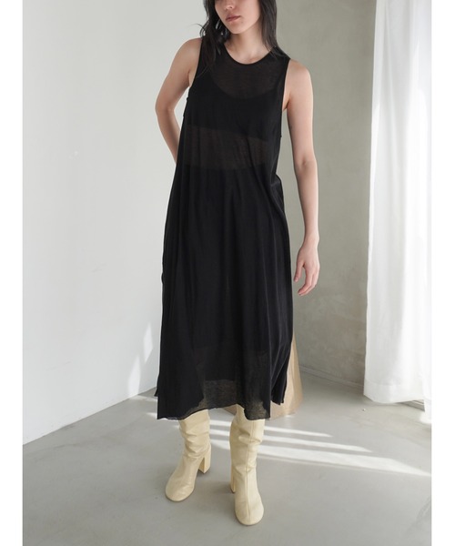 ENCIRCLE（エンサークル）の「【ENCIRCLE/エンサークル】Sheer dress/シアードレス（ワンピース・レディース・ライトグレー/ブラック・FREE）」の13枚目の写真