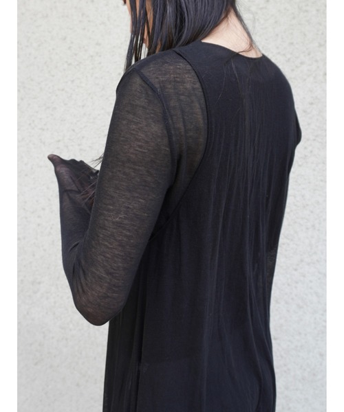 ENCIRCLE（エンサークル）の「【ENCIRCLE/エンサークル】Sheer dress/シアードレス（ワンピース・レディース・ライトグレー/ブラック・FREE）」の15枚目の写真