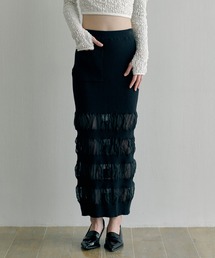 SORIN | Sheer & Rib Mix Long Skirt(スカート)