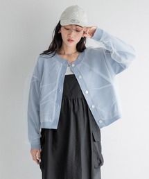 LOWRYS FARM | チュールレイヤードカーディガンＬＳ 108520(ニット/セーター)