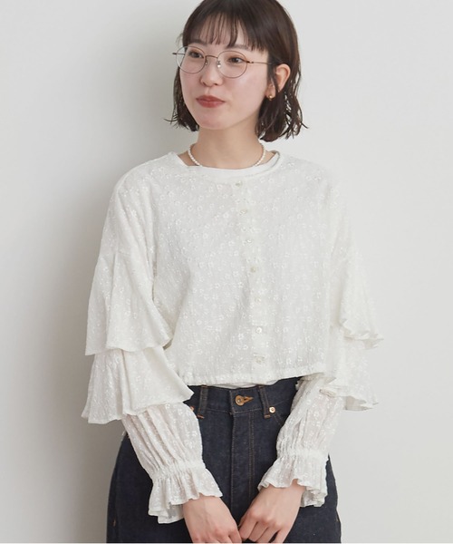 fig Ｌondon（フィグロンドン）の「●Olive bolero（シャツ/ブラウス・レディース・ホワイト/ブラック・FREE）」の2枚目の写真