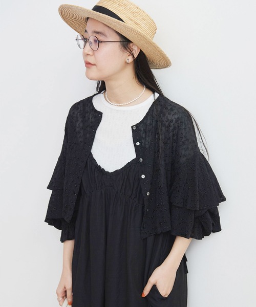 fig Ｌondon（フィグロンドン）の「●Olive bolero（シャツ/ブラウス・レディース・ホワイト/ブラック・FREE）」の8枚目の写真