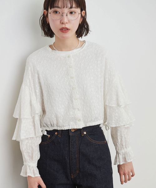 fig Ｌondon（フィグロンドン）の「●Olive bolero（シャツ/ブラウス・レディース・ホワイト/ブラック・FREE）」の4枚目の写真