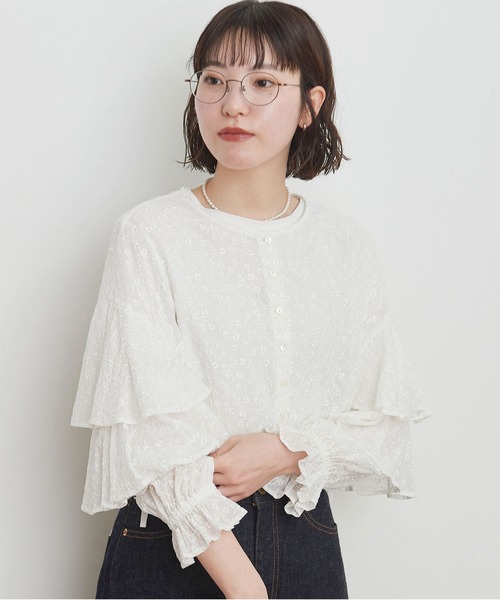 fig Ｌondon（フィグロンドン）の「●Olive bolero（シャツ/ブラウス・レディース・ホワイト/ブラック・FREE）」の6枚目の写真