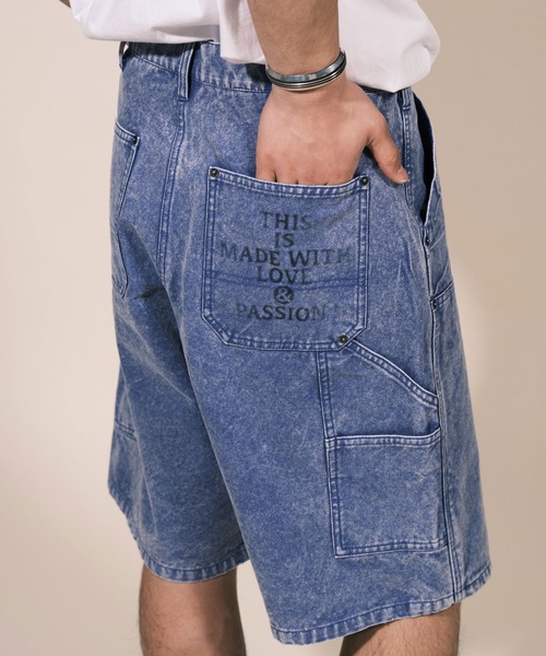 RePRODUCTION LABEL(リプロダクションレーベル)の「【ユニセックス】【RePRODUCTION LABEL / リプロダクションレーベル】ダックワイドハーフパンツ(その他パンツ・レディース・ブルー/チャコールグレー・FREE)」の2枚目の写真