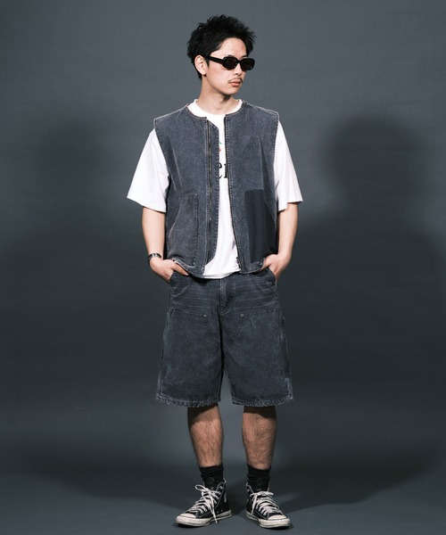 RePRODUCTION LABEL(リプロダクションレーベル)の「【ユニセックス】【RePRODUCTION LABEL / リプロダクションレーベル】ダックワイドハーフパンツ(その他パンツ・レディース・ブルー/チャコールグレー・FREE)」の3枚目の写真