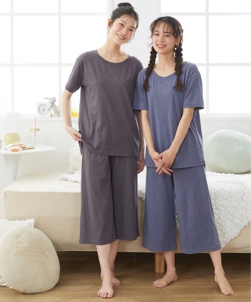 nissen(ニッセン)の「こだわりのゆったりシルエット綿混シンプルルームウェア2セット組(ルームウェア/パジャマ・レディース・ピンク系/ブルー系/ネイビー系/オレンジ系・3L/LL/L/M/S)」の3枚目の写真