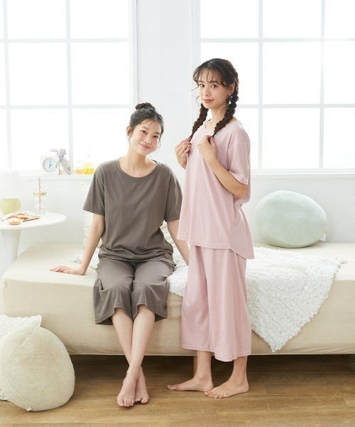 nissen(ニッセン)の「こだわりのゆったりシルエット綿混シンプルルームウェア2セット組(ルームウェア/パジャマ・レディース・ピンク系/ブルー系/ネイビー系/オレンジ系・3L/LL/L/M/S)」の13枚目の写真