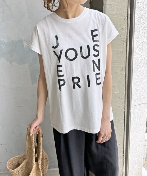 Spick & Span（スピックアンドスパン）の「≪追加≫JEVOUSENPRIE Tシャツ（Tシャツ/カットソー・レディース・ブラック/ホワイト/ベージュ・FREE）」の12枚目の写真