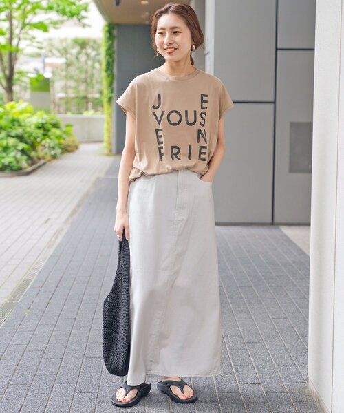 Spick & Span（スピックアンドスパン）の「≪追加≫JEVOUSENPRIE Tシャツ（Tシャツ/カットソー・レディース・ブラック/ホワイト/ベージュ・FREE）」の13枚目の写真