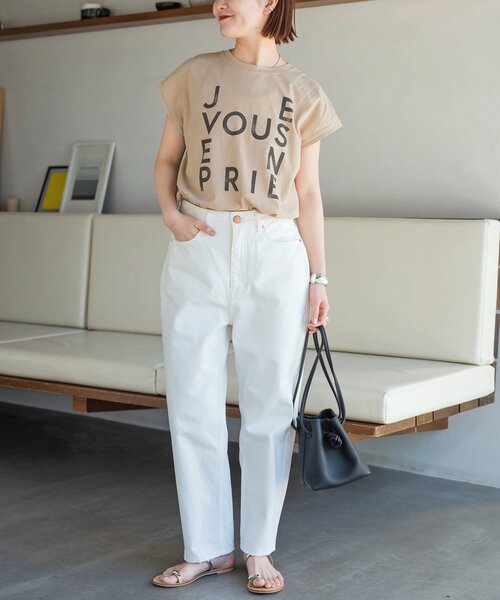 Spick & Span（スピックアンドスパン）の「≪追加≫JEVOUSENPRIE Tシャツ（Tシャツ/カットソー・レディース・ブラック/ホワイト/ベージュ・FREE）」の18枚目の写真