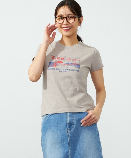 ハーフスリーブロゴTEE Lee tシャツ ロゴ プリント ハーフスリーブTee（M/Lサイズ