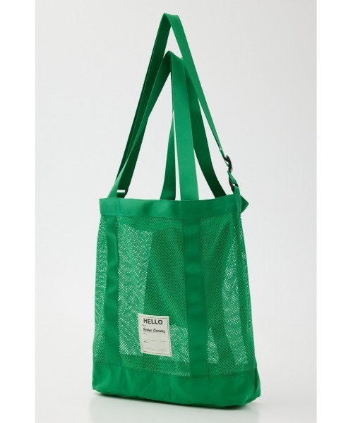 RODEO CROWNS WIDE BOWL（ロデオクラウンズワイドボウル）の「メッシュショルダーバッグ（ショルダーバッグ・レディース・グリーン/ライトグレー/ブラック・FREE）」の4枚目の写真