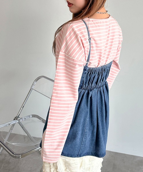 apres jour mignon(アプレジュールミニョン)の「ボーダーロンT【ZOZOTOWN限定アイテム】(Tシャツ/カットソー・レディース・ブルー/ネイビー/グリーン/ピンク/レッド・X-LARGE/フリー)」の19枚目の写真