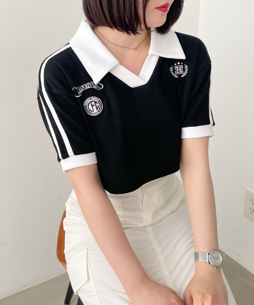 Heather(ヘザー)の「ワッフルゲームTEE 120025(Tシャツ/カットソー・レディース・ホワイト×ネイビー/ホワイト×グレー/ブラック×ホワイト・FREE)」の3枚目の写真