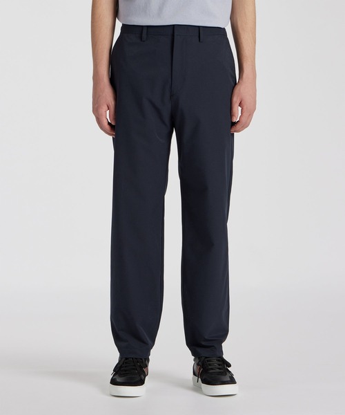 Paul Smith　ブラッシュチェック トラウザーズ ソリッド ウールストレッチ テーパード トラウザーズ 'A Suit To