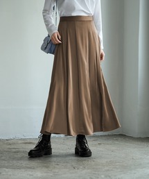 とろみサテンロングフレアスカート