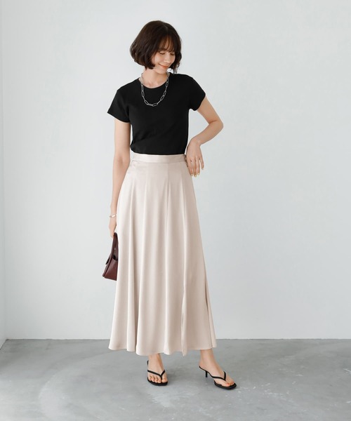 【未使用品】DELICE デリス スカート L レディース ベージュ系 透け感 lace layered drawstring skirt (NEW COLOR) | ファッション通販