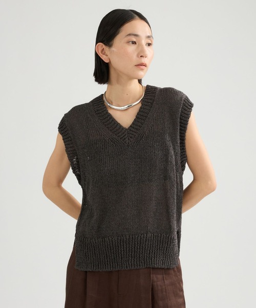 Chaos(カオス)の「Chaos(カオス)/フィラージニットベスト(ベスト・レディース・ブラック/ライトベージュ/ネイビー/オフホワイト/ライトピンク/チャコールグレー・FREE)」の4枚目の写真