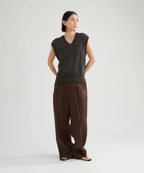 Chaos(カオス)の「Chaos(カオス)/フィラージニットベスト(ベスト・レディース・ブラック/ライトベージュ/ネイビー/オフホワイト/ライトピンク/チャコールグレー・FREE)」の10枚目の写真