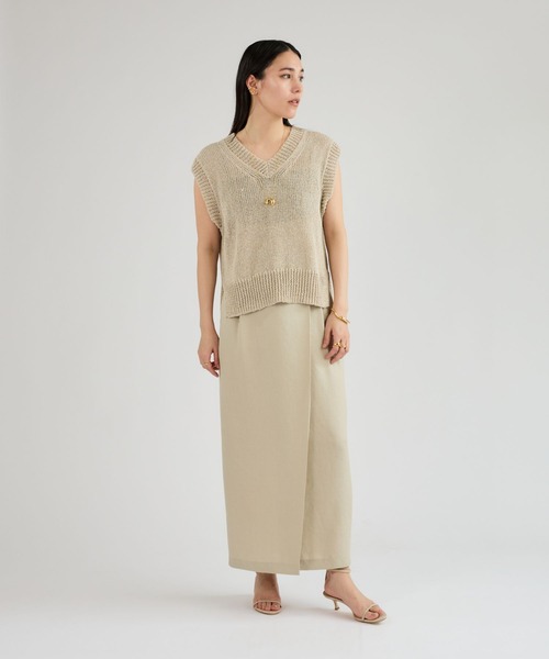 Chaos(カオス)の「Chaos(カオス)/フィラージニットベスト(ベスト・レディース・ブラック/ライトベージュ/ネイビー/オフホワイト/ライトピンク/チャコールグレー・FREE)」の16枚目の写真