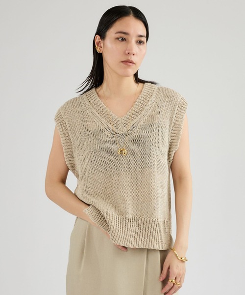 Chaos(カオス)の「Chaos(カオス)/フィラージニットベスト(ベスト・レディース・ブラック/ライトベージュ/ネイビー/オフホワイト/ライトピンク/チャコールグレー・FREE)」の13枚目の写真