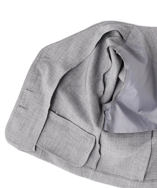 FREE'S MART（フリーズマート）の「〈セットアップ対応〉ショート丈ジャケット（ノーカラージャケット・レディース・ホワイト/ピンク/グレー・SMALL/MEDIUM）」の9枚目の写真