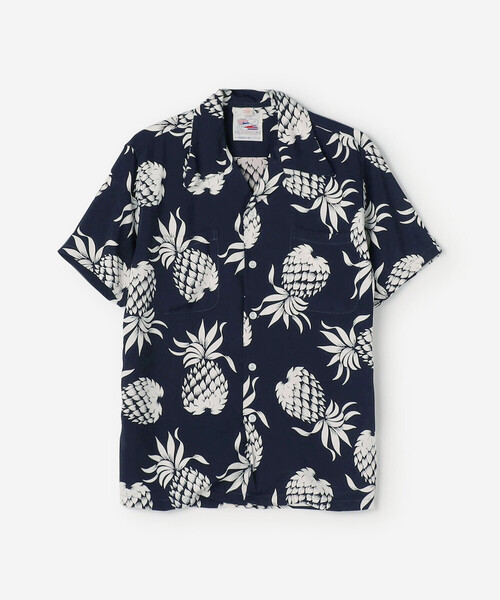 ブラウス シャツ Duke Kahanamoku | ハワイアンシャツ パイナップル WOMEN レディース Duke Kahanamoku | ハワイアンシャツ パイナップル WOMEN