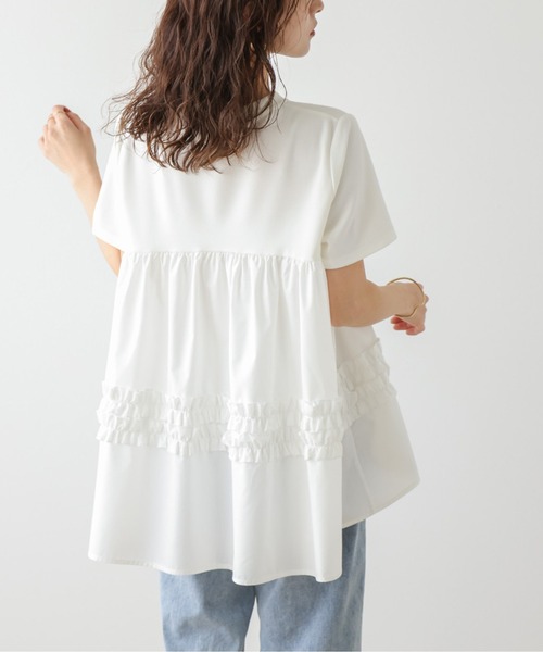 La-gemme(ラジェム)の「フレアシルエットトップス(Tシャツ/カットソー・レディース・ホワイト/ブラック・フリー)」の15枚目の写真