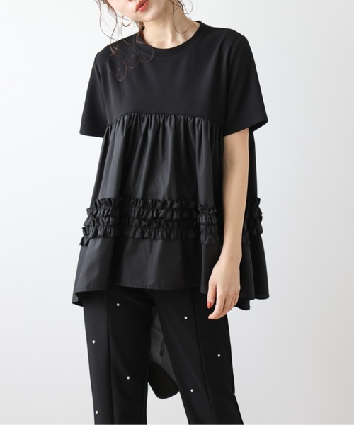 La-gemme(ラジェム)の「フレアシルエットトップス(Tシャツ/カットソー・レディース・ホワイト/ブラック・フリー)」の10枚目の写真