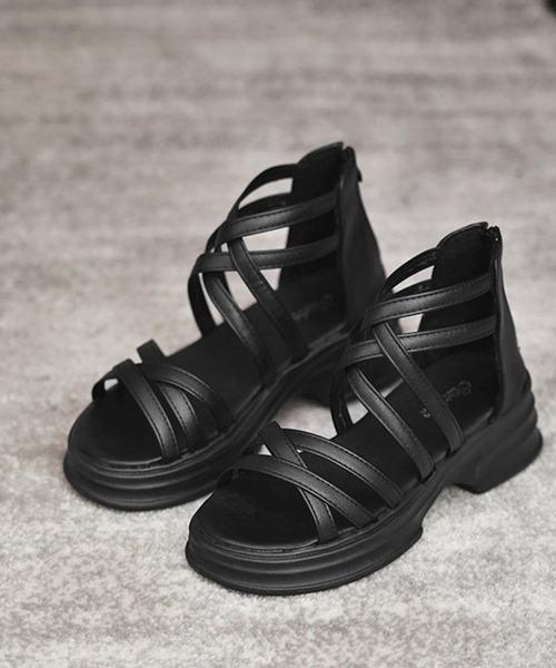 Miniministore(ミニミニストア)の「厚底サンダル ストラップサンダル美脚夏靴(サンダル・レディース・ホワイト/ブラック・24.5cm/24.0cm/23.5cm/23.0cm/22.5cm)」の14枚目の写真