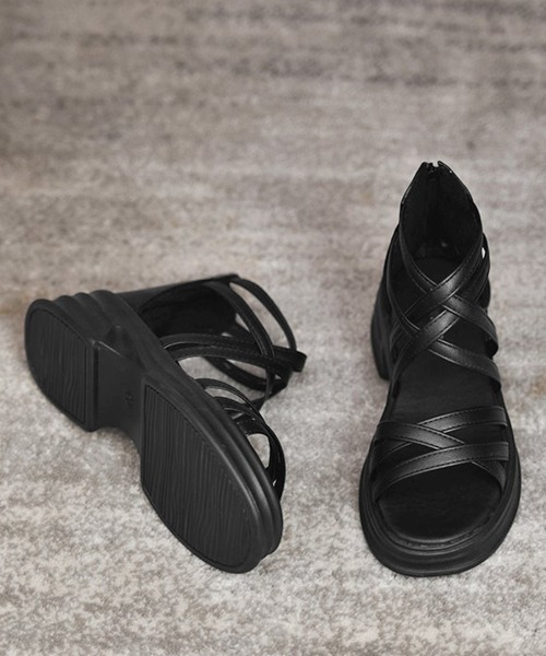 Miniministore(ミニミニストア)の「厚底サンダル ストラップサンダル美脚夏靴(サンダル・レディース・ホワイト/ブラック・24.5cm/24.0cm/23.5cm/23.0cm/22.5cm)」の15枚目の写真