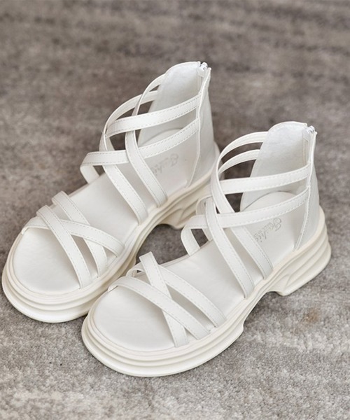 Miniministore(ミニミニストア)の「厚底サンダル ストラップサンダル美脚夏靴(サンダル・レディース・ホワイト/ブラック・24.5cm/24.0cm/23.5cm/23.0cm/22.5cm)」の16枚目の写真