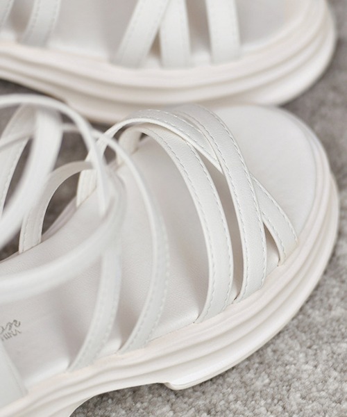 Miniministore(ミニミニストア)の「厚底サンダル ストラップサンダル美脚夏靴(サンダル・レディース・ホワイト/ブラック・24.5cm/24.0cm/23.5cm/23.0cm/22.5cm)」の17枚目の写真