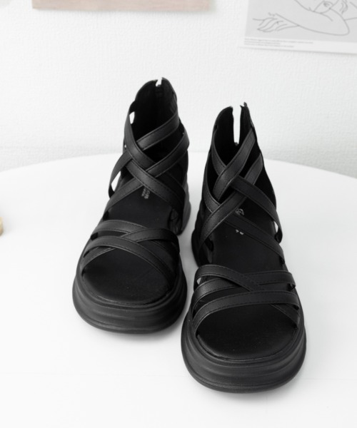 Miniministore(ミニミニストア)の「厚底サンダル ストラップサンダル美脚夏靴(サンダル・レディース・ホワイト/ブラック・24.5cm/24.0cm/23.5cm/23.0cm/22.5cm)」の19枚目の写真