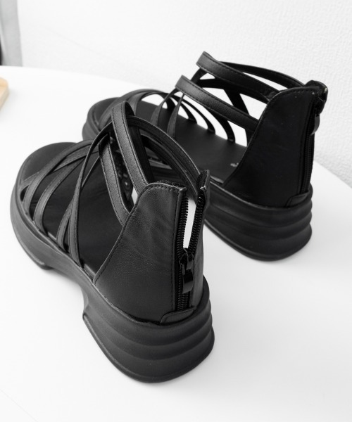 Miniministore(ミニミニストア)の「厚底サンダル ストラップサンダル美脚夏靴(サンダル・レディース・ホワイト/ブラック・24.5cm/24.0cm/23.5cm/23.0cm/22.5cm)」の21枚目の写真